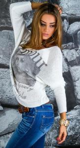 Dámský svetr s potiskem y-sv013wh