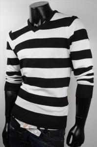 Pánský pruhovaný svetr p-st107bl